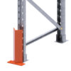 Post protector protecting a pallet racking frame.