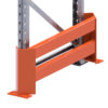 Single end barrier protecting a pallet racking frame.